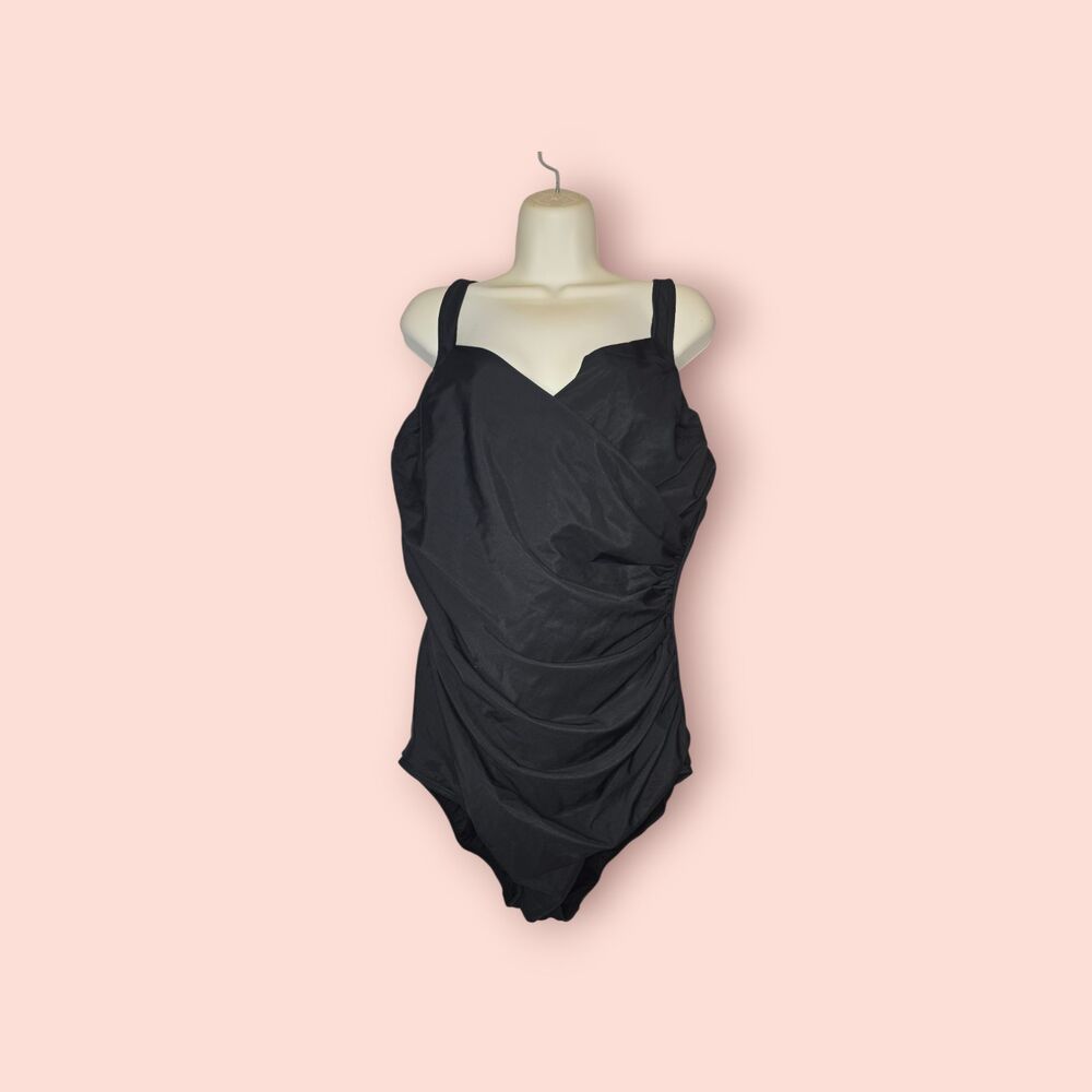 Talbots Miraclesuit Sanibel One Piece Swimsuit Tummy Control Flattering Fit 22W